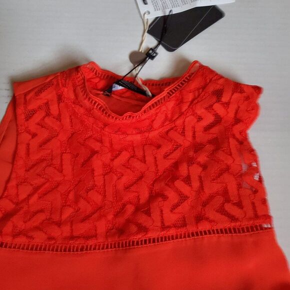 Armani Exchange Lace Yoke Split Back Tank Size XS msrp $120 - Picture 2 of 7